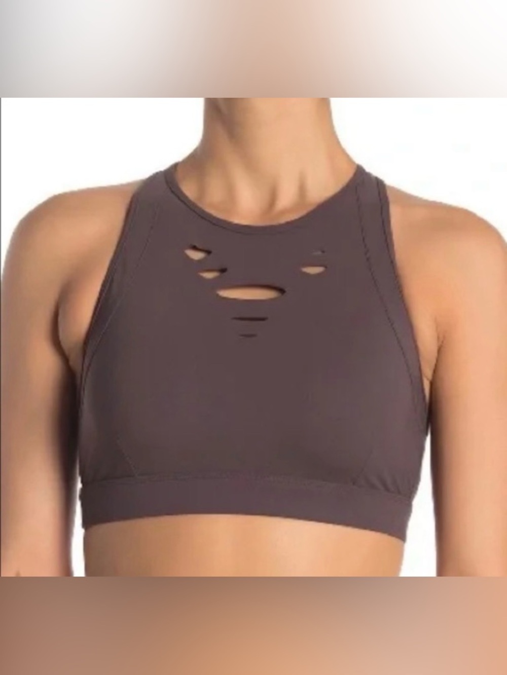 ALO Yoga Warrior Bra, Brown/ Raisin SMALL